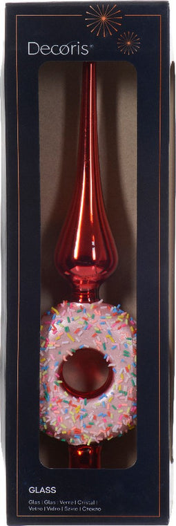 Piek glas d9l31 cm kerstrood kerst