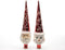 Piek glas figuur d7,5 en h30 cm rood/wit