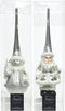 Piek glas figuur d8 en h8 cm wit/zilver