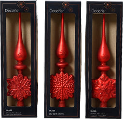 Piek glas l10b4.5h35 cm rood a3 kerst