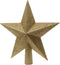 Piek plastic ster glitter diameter 19 cm licht goud