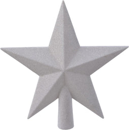 Piek plastic ster glitter l4 en h19 cm wit