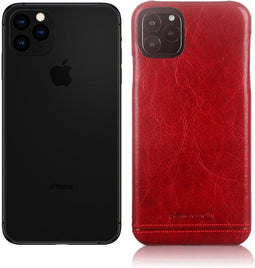 Pierre Cardin - echt lederen backcover hoes - Geschikt voor iPhone 11 Pro Max - Rood