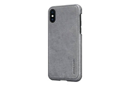 Pierre Cardin echt lederen hardcase hoes iPhone X / XS grijs