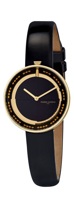 Pierre Cardin Marais CMA.0002 Horloge - Leer - Zwart - Ø 32 mm