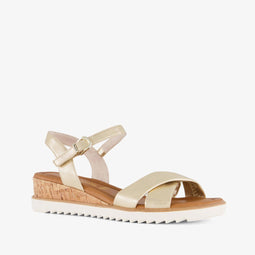 Tamaris dames sandalen - Sleehak 5 cm - Goud - Maat 37