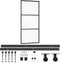 vidaXL - Schuifdeur - met - beslag - 90x205 - cm - aluminium - en - ESG-glas