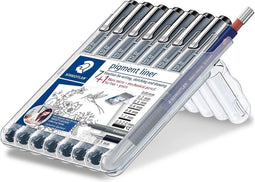 pigment liner fineliner - box 7 st + fijnstifthouder Mars micro 0.5 mm
