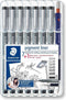 pigment liner fineliner - box 7 st + fijnstifthouder Mars micro 0.5 mm