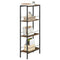 Woltu Opbergkast Narrow 4 Planken Industrieel - MDF + Metaal - Rustiek Bruin + Zwart - 50 x 20 x 110