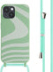 imoshion Hoesje Geschikt voor iPhone 15 Hoesje Met Koord - imoshion Siliconen design hoesje met koord - Groen / Retro Green