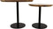 Pilaar bijzettafel - Naturel/zwart - ø60/ø45 - Acaciahout/ijzer - set van 2