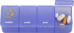 Pillendoos 1 dag - 4 vaks transparant blauw FR