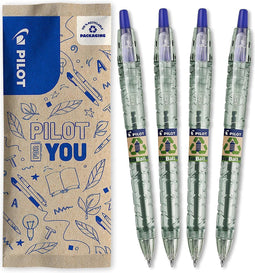 Pilot - B2P Ecoball Balpen flow pack - Medium - Blauw - 4 stuks