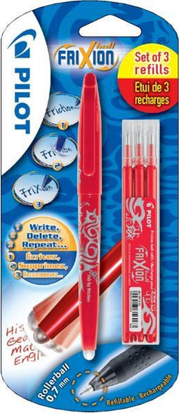 Pilot roller Frixion Ball Rood + 3 vullingen 0.7