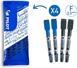 Pilot - V-Board Master Whiteboard Marker - Fijn 3.5mm - Zwart/Blauw - 2 stuks
