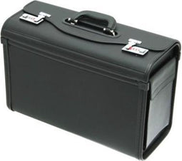 Pilotenkoffer rillstab rondo lederlook zwart