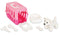 Pilsan Knuffelhondje met verzorgingsset incl. reismand roze/wit