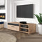 PILVI TV-meubel - Eigentijdse stijl - Eiken decor - 1 klep + 2 nissen - L 120 x D 42 x H 32 cm