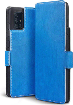 Qubits - slim wallet hoes - Geschikt voor Samsung Galaxy A51 - Lichtblauw