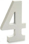 Pincello Cijfer 4 Hout Wit (1,8 X 21 X 17 Cm) (12 Stuks)
