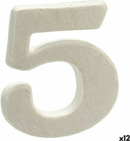 Pincello Cijfer 5 Wit Polyestyreen 2 X 15 X 10 Cm (12 Stuks)