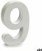 Pincello Cijfer 9 Hout Wit (2 X 16 X 14,5 Cm) (24 Stuks)