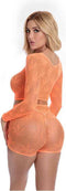 Pink Lipstick - Crop top en shortje met canna motief oranje - Oranje