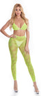 Pink Lipstick - Legging en bh-topje met cannabis motief neongroen - Groen