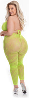 Pink Lipstick - Legging en bh-topje met cannabis motief Plussize neongroen - Groen