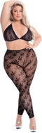 Pink Lipstick - Legging en bh-topje met cannabis motief Plussize zwart - Zwart