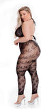 Pink Lipstick - Legging en bh-topje met cannabis motief Plussize zwart - Zwart