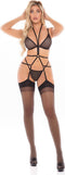 Pink Lipstick Lingerie Lingerie set RING MASTER 3PC SET Zwart