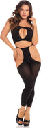 Pink Lipstick Lingerie Top en legging set ROAD TRIP 2PC HOTPANT SET, One Size Zwart