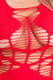 Pink Lipstick - Minijurkje met open gedeeltes Plussize rood - Rood