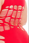 Pink Lipstick - Minijurkje met open gedeeltes Plussize rood - Rood