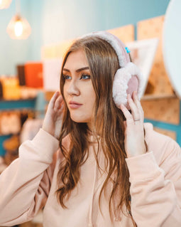 Pink sheepskin ear muffs