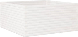 vidaXL - Plantenbak - 100x100x46 - cm - massief - grenenhout - wit