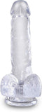 Pipedream - King Cock - Dildo met Balzak - 18 cm - Transparant