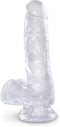 Pipedream - King Cock - Dildo met Balzak - 18 cm - Transparant
