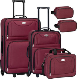 Trolley Reiskofferset / Kofferset Athen - 5-delig - Bordeaux