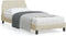 vidaXL - Bedframe - met - hoofdeinde - zonder - matras - 90x200 - cm - stof - crème