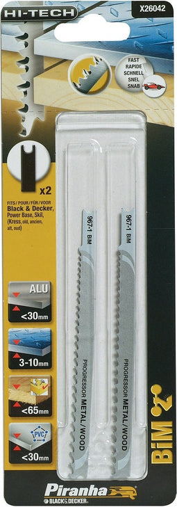 Piranha HI-TECH decoupeerzaagblad - 125 mm - Voor hout, aluminium en kunststof - 2 stuks - X26042