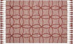 KIRSEHIR - Laagpolig vloerkleed - Lichtrood - 140 x 200 cm - Katoen