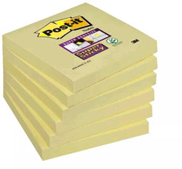 Post-it Super Sticky Notes 654-6SSCY - 76 x 76 mm - 2x sterker - Geel (90 vel)