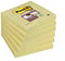 Post-it Super Sticky Notes 654-6SSCY - 76 x 76 mm - 2x sterker - Geel (90 vel)