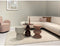 Livingfurn Bijzettafel Kian - Rond - Acaciahout - Off White - 36x35,5x46cm