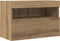 vidaXL - TV - Wandkasten - met - LED-verlichting - 2 - stuks - Artisan - Eiken - 60x30x40 - cm