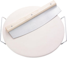 pizzasteen rond met rvs mes