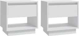 vidaXL - Nachtkastjes - 2 - st - 45x34x44 - cm - bewerkt - hout - wit